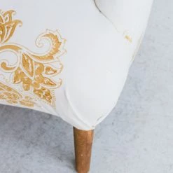 Elsie Green Vintage Block Print Crapaud Chair