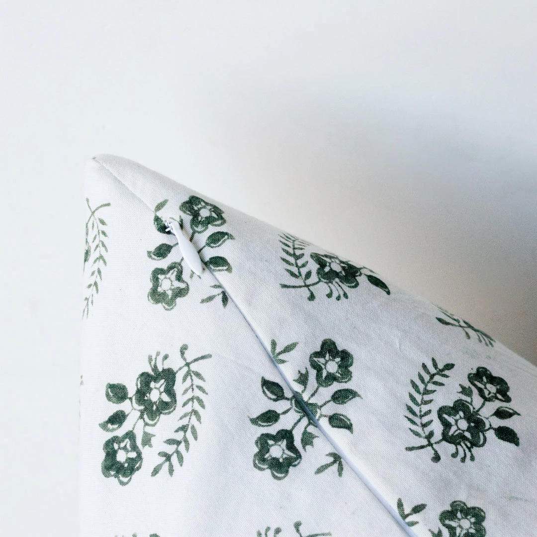 Wholesale 🛒 Elsie Green Hand Block Printed Pillow Cover | Albertine 👏 5 Elsie Green Hand Block Printed Pillow Cover | Albertine