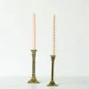 Elsie Green Pair Of Brass Candlesticks & Tapers