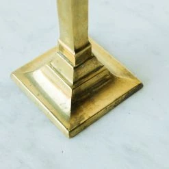 Elsie Green Pair Of Brass Candlesticks & Tapers