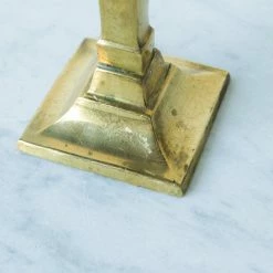 Elsie Green Pair Of Brass Candlesticks & Tapers