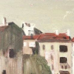 Elsie Green Seaside Village With Sailboats Oil Painting | Reverso