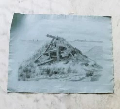 Elsie Green Art Galerie Waterside Shack Drawing