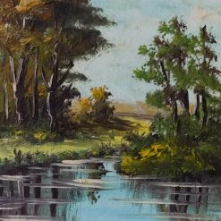 Grabotte Trees By The River Oil Painting Art Galerie