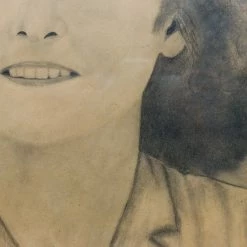 Brocante Belgique X Art Galerie Portrait In Pencil
