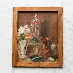 Elsie Green Still Life With Religious Figure Oil Painting | Reverso Art Galerie