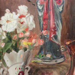 Elsie Green Still Life With Religious Figure Oil Painting | Reverso Art Galerie