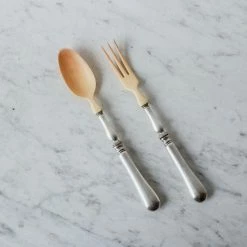 Elsie Green Pair Of Bone Servers What's New