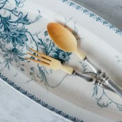 Elsie Green Pair Of Bone Servers What's New