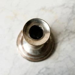 Elsie Green What's New Pair Of Vintage Embossed Candlesticks With Beeswax Tapers