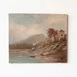 Roman Lakeside Villa Oil Painting