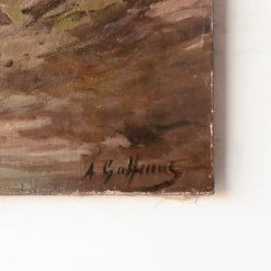 Roman Lakeside Villa Oil Painting