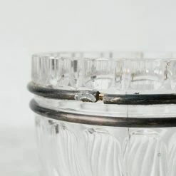 Elsie Green Silver Rim Cut Glass Ice Bucket Tag Sale