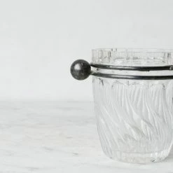 Elsie Green Silver Rim Cut Glass Ice Bucket Tag Sale