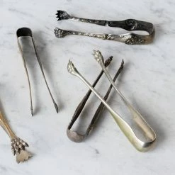 Vintage Tag Sale Perfectly Imperfect Silver Ice Tongs