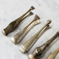 Vintage Tag Sale Perfectly Imperfect Silver Ice Tongs