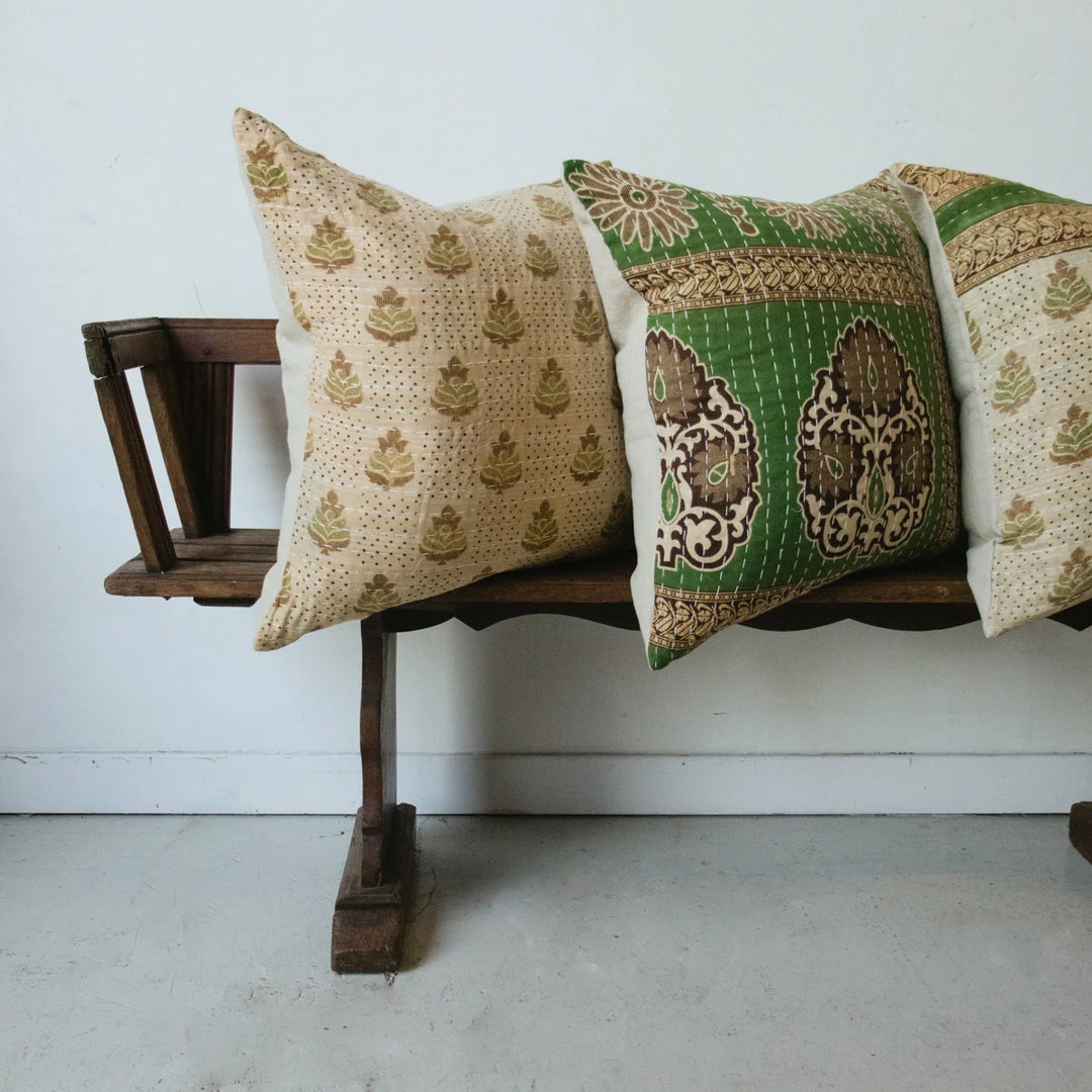 Budget 🥰 Elsie Green Vintage Kantha Pillow Cover What's New 🥰 4 Elsie Green Vintage Kantha Pillow Cover What's New