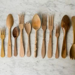 Elsie Green Tag Sale Carved Wood Serving Set