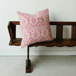 Elsie Green Decor Block Print Pillow | Dominique Red
