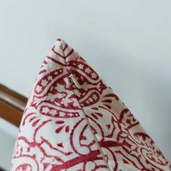 Elsie Green Decor Block Print Pillow | Dominique Red