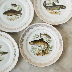 Elsie Green What's New Vintage Poisson Plate Set Of 4