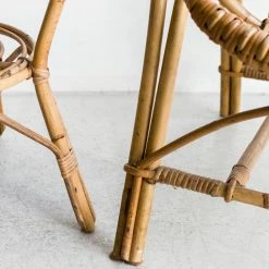 Deleage . Set Of Bamboo Chairs And Table