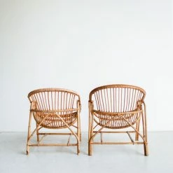 Deleage . Set Of Bamboo Chairs And Table