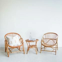 Deleage . Set Of Bamboo Chairs And Table
