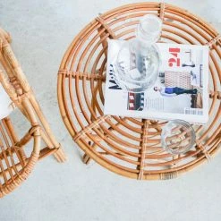 Deleage . Set Of Bamboo Chairs And Table