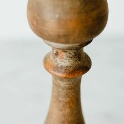 Elsie Green What's New Carved Wood Candlestick