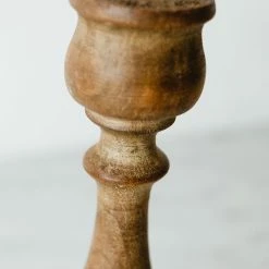 Elsie Green What's New Carved Wood Candlestick