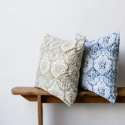 Elsie Green What's New Block Print Pillow | Dominique Olive