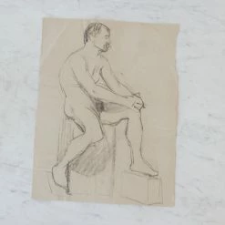 Elsie Green What's New 19th Century Sketch | Nude Seated Casually