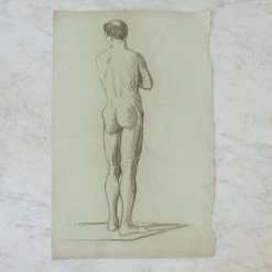 Elsie Green 19th Century Sketch | Standing Nude With Crossed Arms