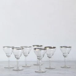 Elsie Green Vintage Silver Rim Glass Set Of 2 What's New