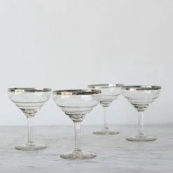 Elsie Green Vintage Silver Rim Glass Set Of 2 What's New