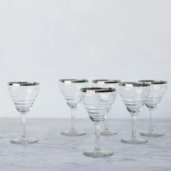 Elsie Green Vintage Silver Rim Glass Set Of 2 What's New