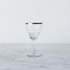 Elsie Green Vintage Silver Rim Glass Set Of 2 What's New