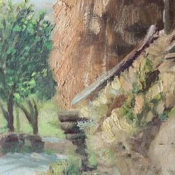 Elsie Green Art Galerie Cottage With Blue Sky Oil Painting