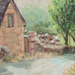 Elsie Green Art Galerie Cottage With Blue Sky Oil Painting