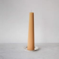 Elsie Green Beeswax Fluted Pillar