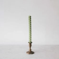 Elsie Green Pair Of Twist Beeswax Tapers What's New