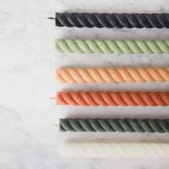 Elsie Green Pair Of Twist Beeswax Tapers What's New