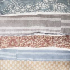 Elsie Green Linen Block Printed Pillow Cover |Boti Mustard