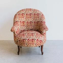 Elsie Green Block Print Crapaud Arm Chair What's New