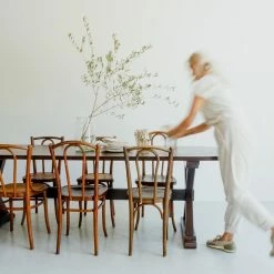 Custom Furniture Oval Reclaimed Wood Trestle Table