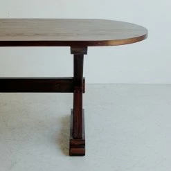 Custom Furniture Oval Reclaimed Wood Trestle Table