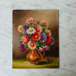 Elsie Green Floral Still Life In Orange Vase Oil Painting What's New