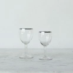 Elsie Green Vintage Silver Rim Glass Pair What's New