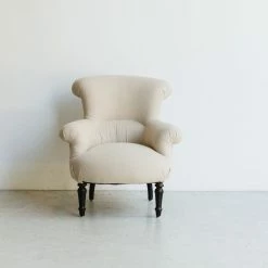 Elsie Green Pair Of Linen Napoleon Arm Chairs